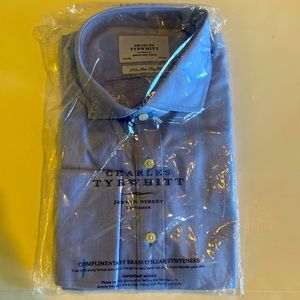 Mens non iron slim fit dress shirt.  Long sleeve